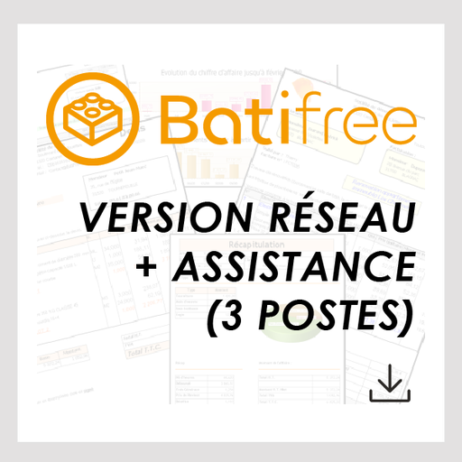 [262210011] BatiFree Devis/Factures Réseau 3 Postes avec assistance